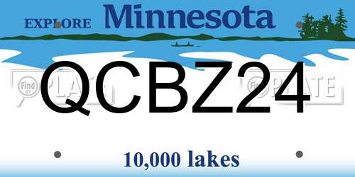 QCBZ24 Minnesota License Plate