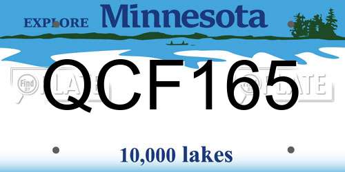 QCF165 Minnesota License Plate