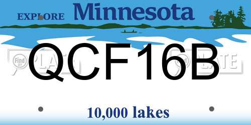 QCF16B Minnesota License Plate
