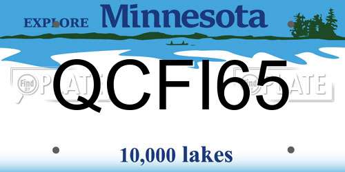 QCFI65 Minnesota License Plate