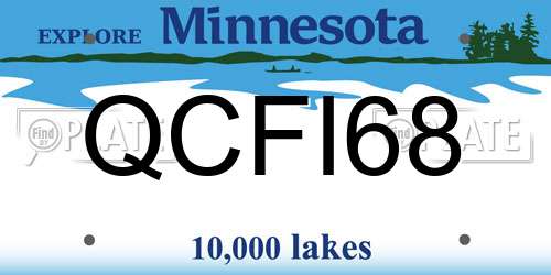 QCFI68 Minnesota License Plate