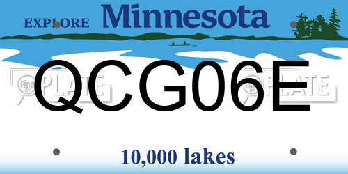 QCG06E Minnesota License Plate