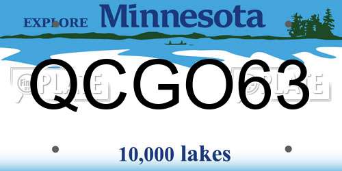 QCGO63 Minnesota License Plate