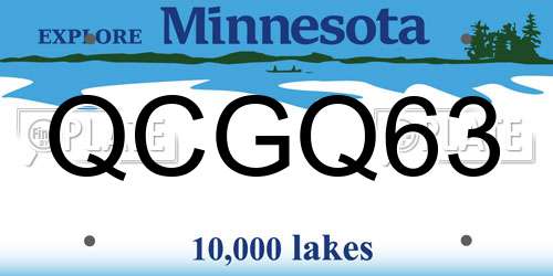 QCGQ63 Minnesota License Plate