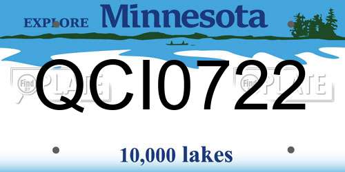QCI0722 Minnesota License Plate