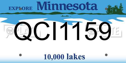 QCI1159 Minnesota License Plate