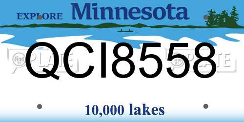 QCI8558 Minnesota License Plate