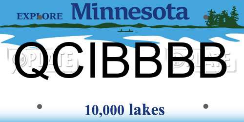 QCIBBBB Minnesota License Plate