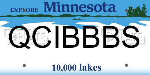 QCIBBBS Minnesota License Plate