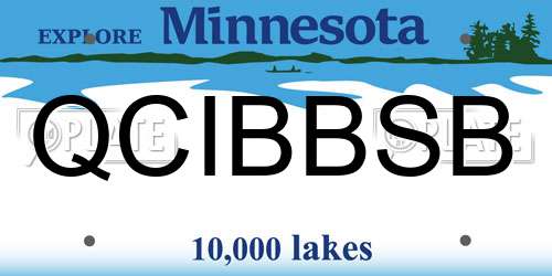 QCIBBSB Minnesota License Plate