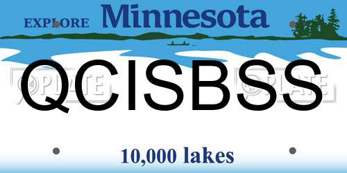 QCISBSS Minnesota License Plate