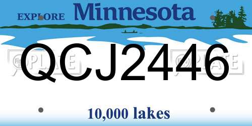 QCJ2446 Minnesota License Plate