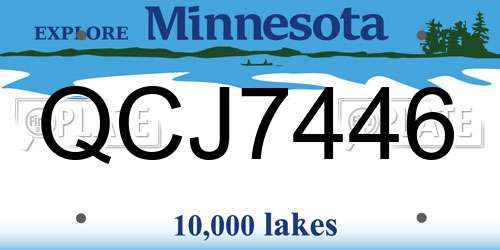 QCJ7446 Minnesota License Plate