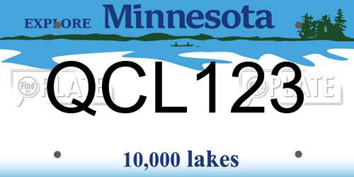 QCL123 Minnesota License Plate