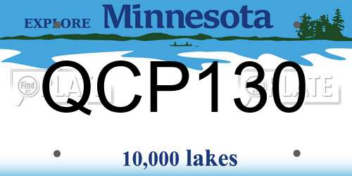 QCP130 Minnesota License Plate