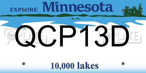 QCP13D Minnesota License Plate