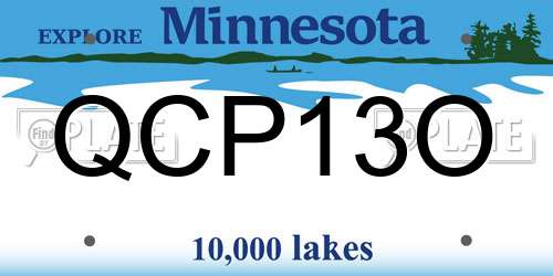 QCP13O Minnesota License Plate