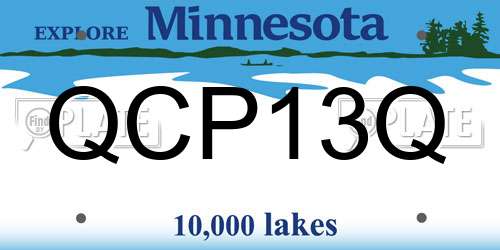 QCP13Q Minnesota License Plate