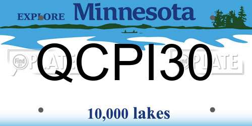 QCPI30 Minnesota License Plate