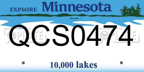 QCS0474 Minnesota License Plate
