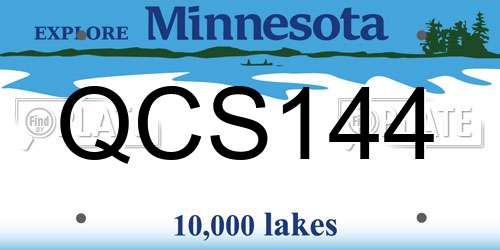 QCS144 Minnesota License Plate