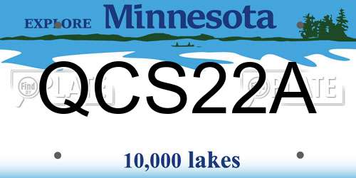 QCS22A Minnesota License Plate