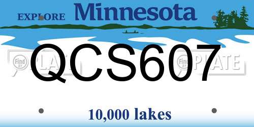 QCS607 Minnesota License Plate