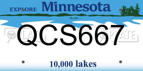 QCS667 Minnesota License Plate