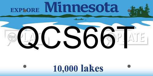 QCS66T Minnesota License Plate