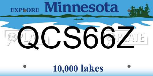 QCS66Z Minnesota License Plate