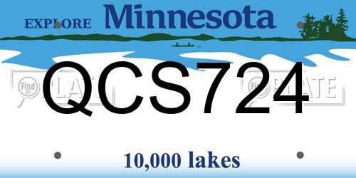 QCS724 Minnesota License Plate