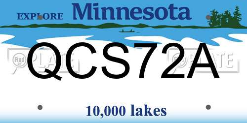 QCS72A Minnesota License Plate