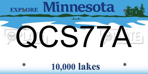 QCS77A Minnesota License Plate