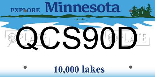 QCS90D Minnesota License Plate
