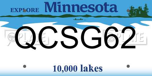 QCSG62 Minnesota License Plate