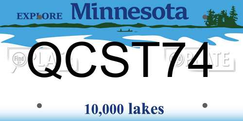 QCST74 Minnesota License Plate