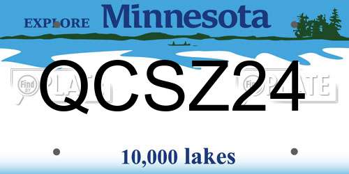 QCSZ24 Minnesota License Plate
