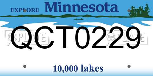 QCT0229 Minnesota License Plate