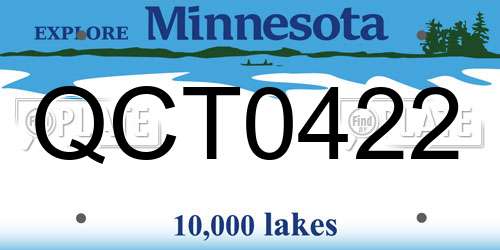 QCT0422 Minnesota License Plate