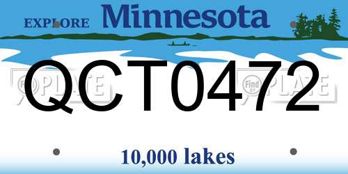 QCT0472 Minnesota License Plate