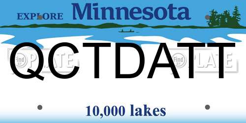 QCTDATT Minnesota License Plate