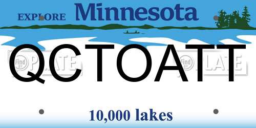 QCTOATT Minnesota License Plate