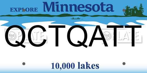 QCTQATT Minnesota License Plate