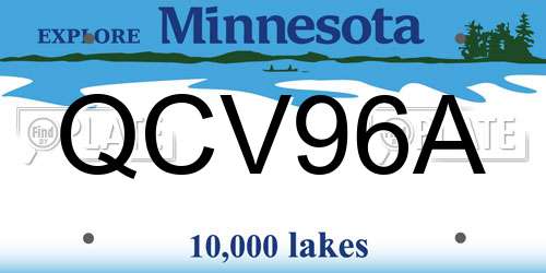 QCV96A Minnesota License Plate