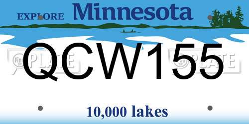 QCW155 Minnesota License Plate