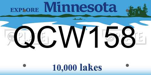 QCW158 Minnesota License Plate