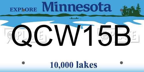 QCW15B Minnesota License Plate