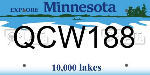 QCW188 Minnesota License Plate