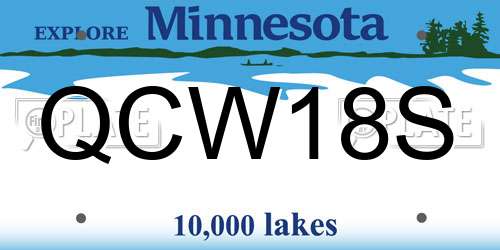 QCW18S Minnesota License Plate