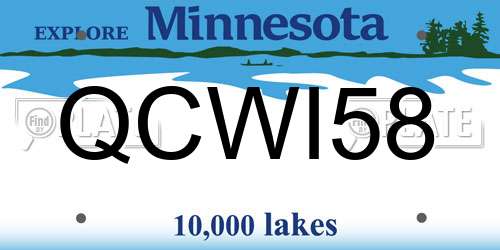 QCWI58 Minnesota License Plate
